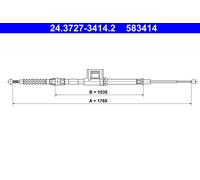 Cavo ATE 24.3727-3414.2, Freno Di Parcheggio Per SKODA