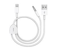 Cavo audio 2 in 1 migliorato per ricaricare iPhone e iPad, riprodurre musica, utilizzare con altoparlanti per autoradio e cuffie.