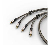 Cavo audio, 2 spine. RCA maschi - 2 spine. RCA maschi, testo., oro, 1 m