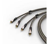 Cavo audio, 2 spine. RCA maschi - 2 spine. RCA maschi, testo., oro, 2 m