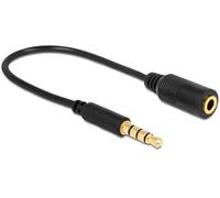 Cavo audio 3.5mm M/F 4Pin convertitore pin 17.5cm nero Delock ICOC 19-SB-HP