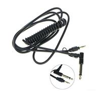 Cavo audio a spirale da 3,5 mm a 6,35 mm per cuffie Beats Pro Detox a forma di L, cavo a spirale nero rosso 1,5 m, cavo elastico di ricambio (nero)