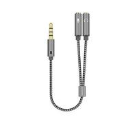 Aisens Cavo Audio Jack 3,5mm a 2xJack 3,5mm Maschio/Femmina 25cm Grigio