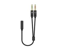 Aisens Cavo Audio Jack 3,5mm a 2xJack 3,5mm Femmina/Maschio 25cm Nero