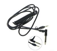 Cavo audio AUX da 3,5 mm per cuffie Beats PRO DETOX, prolunga a spirale con adattatore da 6,5 mm, connettore a L, estensibile fino a 1,5 m, nero/rosso (nero)