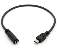 Cavo audio AUX da mini USB maschio a 3,5 mm femmina per adattatore cuffie con clip attiva microfono (mini USB maschio a 3,5 mm AUX femmina)