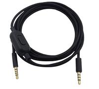 Cavo audio AUX di ricambio, cavo Aux di ricambio con microfono in linea e controllo del volume, cavo di ricambio per cuffie da gioco, compatibile con Logitech G Pro G Pro X G433 G233 (nero)