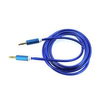 Cavo audio, cavo video Yf marca di alluminio intrecciato, 1.5 m, cavo stereo AUX Premium 24 K placcato oro connettore cavo per cuffie, iPhone, iPod, iPad, auto o stereo, black