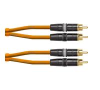 CORDIAL - CEON DJ RCA 0.6 m cavo audio con connettori RCA neon arancione, giacca CPVC ultra-flessibile, OFC, placcatura oro