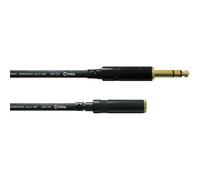 Cordial CFM 3 VY - Cavo per microfono jack stereo 6,3 mm su jack stereo femmina 3,5 mm, placcato oro, lunghezza 3 m