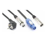 Cavo audio combinato, cavo Schuko - XLR F/connettore Power A - XLR M 10 m