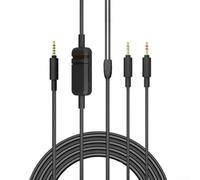 Cavo audio compatibile con cuffie Beyerdynamic MMX300 di seconda generazione, cavo di ricambio in filo di rame da 2,45 m, per configurazione di gioco su PC, nero