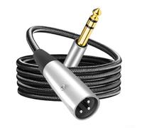 Cavo audio con nucleo in rame OFC con XLR maschio e estremità TRS da 6,35 mm con connettori placcati in oro e isolamento in PVC (2 metri)