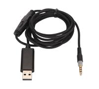 Cavo audio con punte placcate in oro, qualità del suono pura, cavo per cuffie da gioco staccabile da 3,5 mm con controllo del volume, interruttore