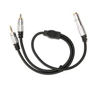 Cavo audio con spina placcata in oro e splitter stereo, audio ad alta fedeltà, guaina flessibile in gomma, adattatore per apparecchiature audio di