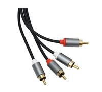 Cavo audio da 2 RCA a 2 RCA a doppia schermatura con connettori placcati oro 3 m