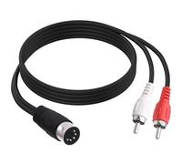 Cavo audio da 5 pin DIN MIDI a 2 RCA RCA, da maschio a maschio | Cavo convertitore da MIDI a 5 poli a doppio RCA, per lettore CD DVD Phonos altoparlante amplificatore, 1,5 m