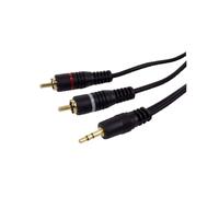 CAVO AUDIO DA JACK 3,5 MM STEREO A 2 RCA MASCHIO 3 METRI GBC AD ALTE PRESTAZIONI