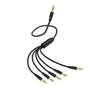 Cavo audio da maschio a maschio da 3,5 mm, supporta da una a sei uscite per cuffie per esperienze di ascolto condivise sul computer, cavo in PVC compatto e flessibile, perfetto per la distribuzione