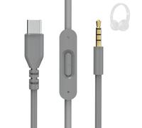 Cavo audio da USB-C a 3,5 mm, compatibile con Beats Solo 4 3 2, Studio 2 3 Pro, Detox Wireless, Mixr & Executive Pill, cuffie con controllo del volume del microfono integrato per iPhone 17 (grigio)