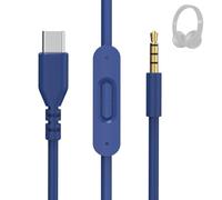 Cavo audio da USB-C a 3,5 mm, compatibile con Beats Solo 4 3 2, Studio 2 3 Pro, Detox Wireless, Mixr & Executive Pill con microfono integrato e controllo del volume per iPhone 17 (blu)