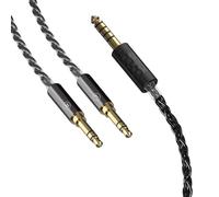 Cavo audio di aggiornamento Linkidea compatibile con Hifiman Sundara, Ananda, HE400SE, HE4XX, HE-400i, AH-D600 AH-D7200 6N OCC 4,4 mm a doppio cavo AUX di ricambio da 3,5 mm (nero 4,9 piedi/1,5 m)