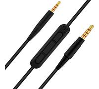 Cavo audio di ricambio compatibile con cuffie Bose QuietComfort QC45 QC35II QC35 QC25 On-Ear2 OE2 OE2i Soundlink SoundTrue NC700 cavo AUX da 3,5 mm a 2,5 mm (nero con microfono, 1,5 m)