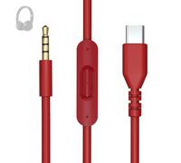 Cavo audio di ricambio da USB-C a jack AUX da 3,5 mm, con microfono in linea e controllo del volume, compatibile con Beats by Dr Dre Solo2/Solo3/Solo Pro, Studio2/Studio3/Studio Pro (rosso)