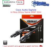 Cavo Audio Digitale In Fibra Ottica Toslink SPDIF 10mt