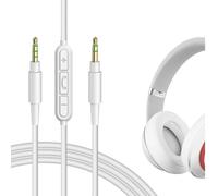 Cavo audio Geekria con microfono compatibile con Beats Studio Pro/3/2, Solo 4/3/2, cavo Mixr, cavo stereo di ricambio da 3,5 mm con microfono inline e controllo volume (4 ft/1,2 m)
