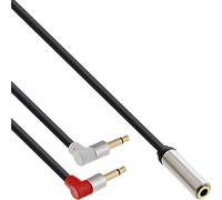 Cavo Audio InLine Slim Mobile adattatore Aereo 2x Jack 3,5mm maschio Mono a 1x Jack 3,5 femmina Stereo, 2m [99251B]