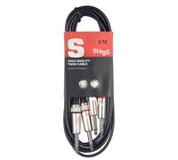 CAVO AUDIO JACK DOPPIO 6 METRI TS COLLEGAMENTO STRUMENTI MUSICALI CHITARRA BASSO