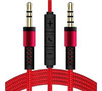 Cavo audio jixopn3.5mm/AUX con microfono, controllo del volume, cavo AUX stereo di ricambio per cuffie, altoparlanti per auto e telefono cellulare.