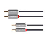 CAVO AUDIO KRÜGER & MATZ 2RCA-2RCA 10m, da RCA a RCA, 10 m, Nero, Argento, Rosso, Bianco, Orocolo