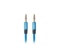 Cavo stereo Lanberg CA-MJMJ-10CU-0010-BL connettori jack 3,5 mm maschio/maschio placcato oro cavo intrecciato 1 metro blu