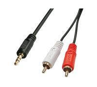 Lindy 35680 cavo audio 1 m 3.5mm 2 x RCA Nero (1M PREMIUM 3.5MM JACK TO 2 X - PHONO MALE) NEW