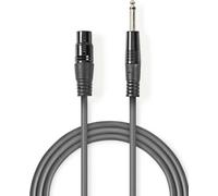 Cavo audio mono XLR 3p (F) - 6.35 mm Maschio 10m Grigio Scuro