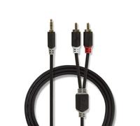Cavo audio Nedis CABW22200AT30 Jack 3.5 mm a 2x RCA 3 m Antracite