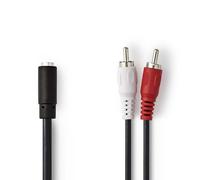 Cavo audio Nedis CAGB22255BK02 2 x RCA maschio 3,5mm femmina 0,2 m nero