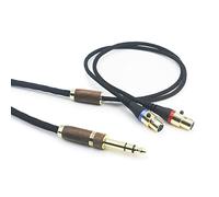 Cavo audio OCC 6N placcato in rame placcato argento compatibile con cuffie Audeze LCD-2, LCD-4, LCD-3, LCD-X, LCD-XC con 3,5 mm maschio e 6,3 mm adattatore guscio in legno di noce