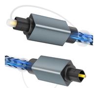 Cavo audio ottico Toslink da 3m,cavo audio digitale ottico S/PDIF - [intrecciati,placcati oro,rivestimento in alluminio]Cavo in fibra ottica per soundbar,TV,impianto stereo,home theater,Xbox/PS4,Sonos