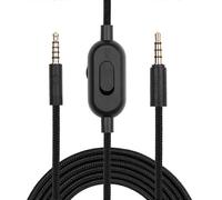 Cavo audio per cuffie da gioco compatibile con Logitech G433/G233/G Pro/G Pro X 2m con controllo del volume nero