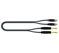 QUIK LOK - JUST/2RCA2J-5 Cavo Audio Adattatore 2 Jack Mono 6,3 mm a 2 RCA Maschio, Lunghezza 5 m, Nero, per Mixer, Impianti Hi-Fi, Registrazione, Home Studio