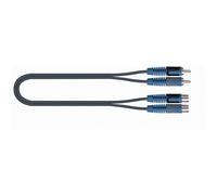 QUIK LOK - RKSA/180-5 - 2 RCA MASCHIO/2 RCA FEMMINA,Cavo adattatore Quik Lok ROK SOLID, 2 x RCA M / 2 x RCA F, Lunghezza 5 mt, Colore Nero