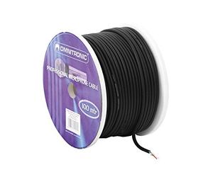 Cavo Audio Schermato Matassa da 100 Metri 2 x 0.22mm Nero Omnitronic