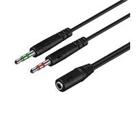 Cavo Audio Sdoppiatore Cuffie Microfono 2 in 1, Adattatore Jack 3,5mm Maschio a Femmina, Y Cuffia Adattatore Splitter Due Jack Separati da 3.5mm per Notebook, Desktop, Cuffie, PC, PS4, Xbox, 25cm