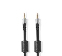 NEDIS Cavo Audio Stereo | 3,5 mm Maschio | 3,5 mm Maschio | Placcato Oro | Tondo | Antracite | A Conchiglia 5.00 m 5.00 m