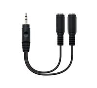 Cavo audio stereo Nanocable Jack 3,5 mm maschio a 2x Jack 3,5 mm femmina 15 cm Nero