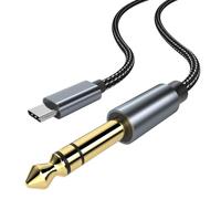 Cavo Audio Stereo USB-C a 6.35mm Maschio TRS di MMOBIEL-Cavo Stereo Adattatore Jack Audio Ausiliario per iPhone 16 15, iPad, MacBook, Samsung Galaxy, Altoparlanti, Amplificatore, Console Missaggio -1m