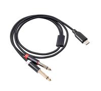 Cavo audio stereo USB-C a due jack da 6,35 mm, 1 metro